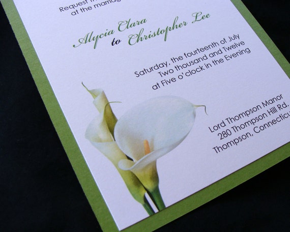 White Calla Lily Wedding Invitation Sample Set