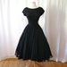 Darling 1950's black silk chiffon and lace new look party dress Mad Men - Medium to Large