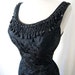 Sultry 1950's Town and Country black brocade cocktail wiggle dress with beading vlv bombshell chic - size Large