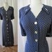 1940's XXL Dead Stock Rayon Polka-dot day dress By " Classic Lady" VLV bombshell rockabilly girl