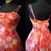 On Hold Killer 1950's Designer floral print summer sun party dress by Cole of California tiki pin up - size Small to Medium