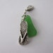 Green Sea Glass Sandal charm - Beach Glass Jewelry