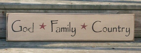 Items similar to God Family Country - Primitive Country Painted Wall ...