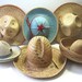 Salesman Sample Hat Set of Six Miniature Vintage Straw Hats
