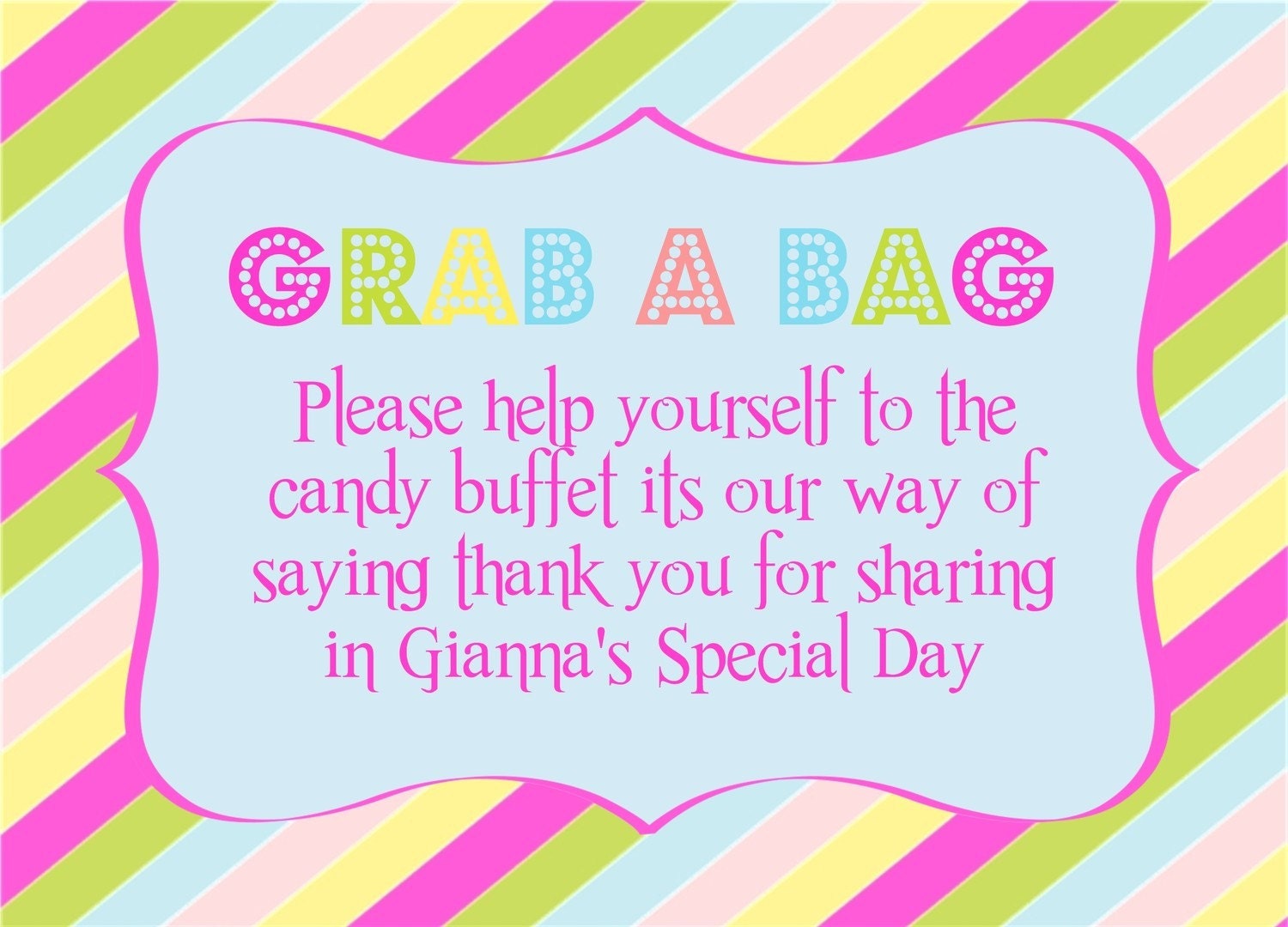 Candy Buffet Signs Printable Free