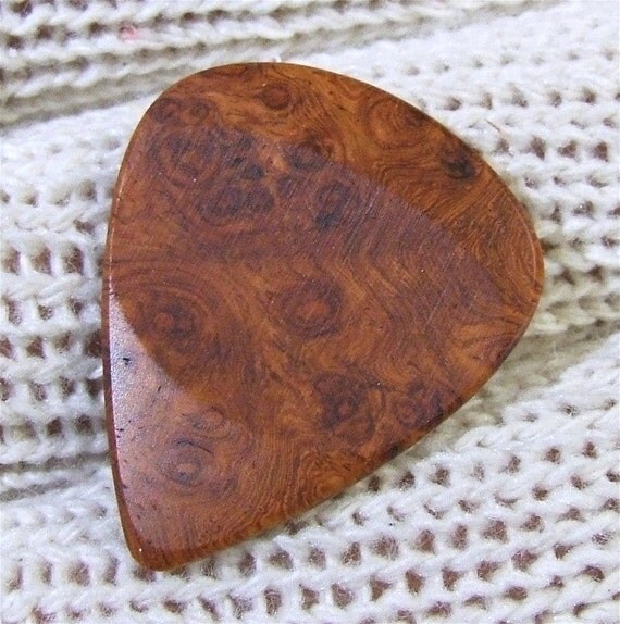 Wood Guitar Pick Handmade Exotic Amboyna Burl Premium Guitar