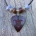 Big Guitar Pick Shaped Pendant Necklace - Handmade Exotic Cocobolo Rosewood
