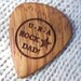 Wood Guitar Pick - Rock Star Dad - Handmade Custom Engraved Exotic Wood Guitar Pick - Doussie