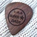 Super Star Dad - Handmade Custom Engraved Exotic Wood Guitar Pick - Caribbean Rosewood