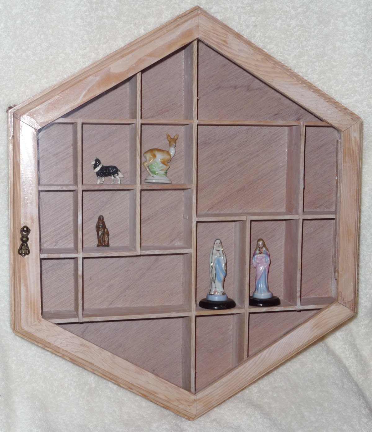 Vintage Wall Hanging Glass Door Curio Cabinet by blugirl97