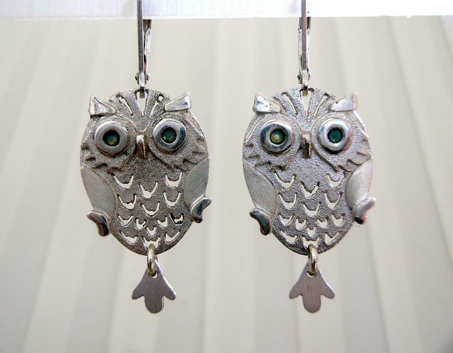 Silver owls earrings owl jewelry whimsical jewelry