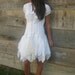 romantic Funky White Eco Tattered Mini Dress