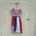 Patriotic / 4th of July / Funky Babydoll Dress / Eco T-Shirt Dress / Tattered Artsy Dress / Upcycled Clothing