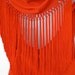 Vintage Thierry MUGLER red fringed slimline low backed dress S/XS
