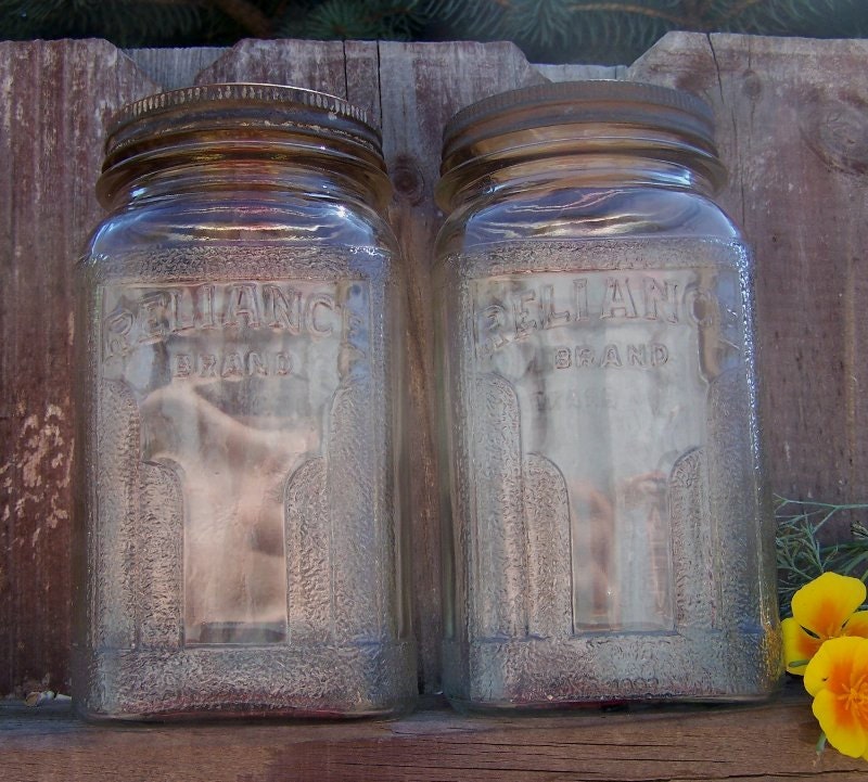 Reliance Brand Wide Mouth Mason Jar Set Farmhouse Country