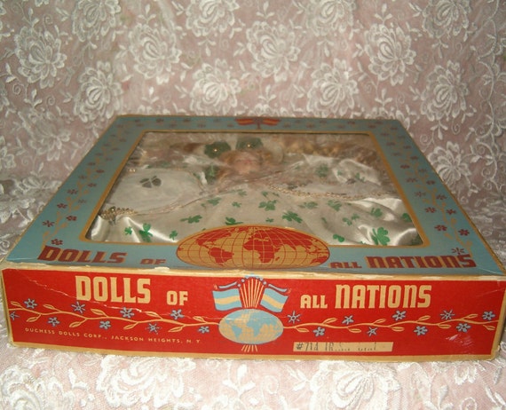 Vintage 1940s DUCHESS DOLL Of All NATION in Box 7 1/2 inch