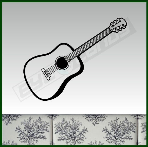Acoustic Guitar Decal Removable Guitar Wall Sticker