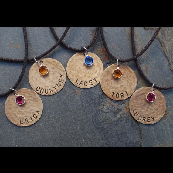 Items similar to Friendship Necklaces Set of 5 Personalized Handstamped