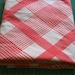 Vintage pink plaid Reclaimed Bed sheet linen Fabric on white with houndstooth print detail Funky retro rockabilly look perfect for quilting