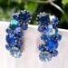 Karu Blue Earrings Vintage Rhinestone Weiss Styling