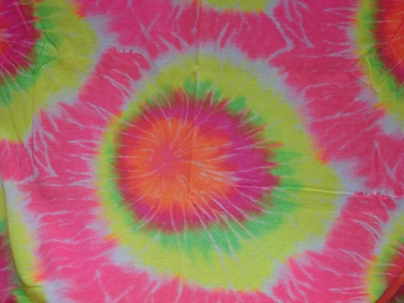 Tie Dye Sweatshirt Fleece Print Fabric Neon Pink Yellow Green