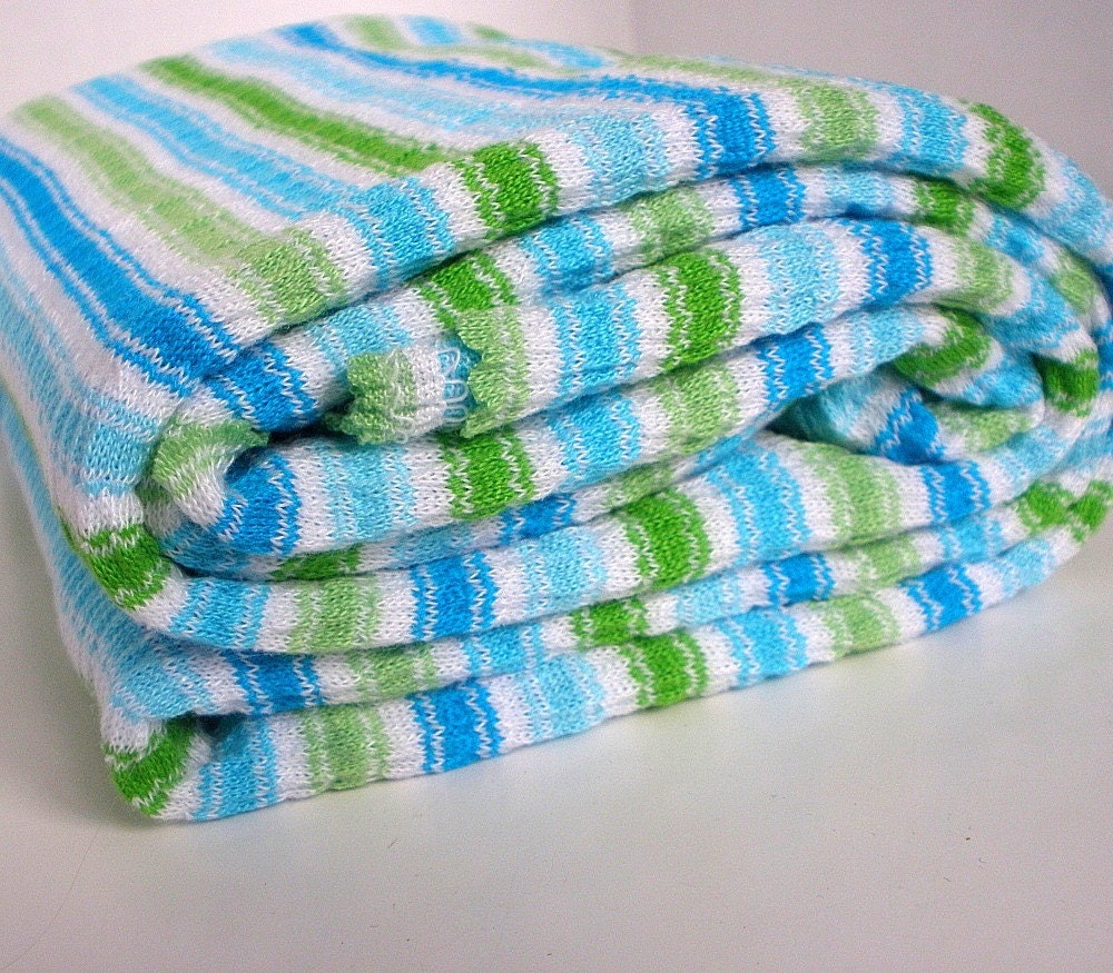 Baby Blanket Turquoise Aqua Lime Green by UniquelyYoursbyCil