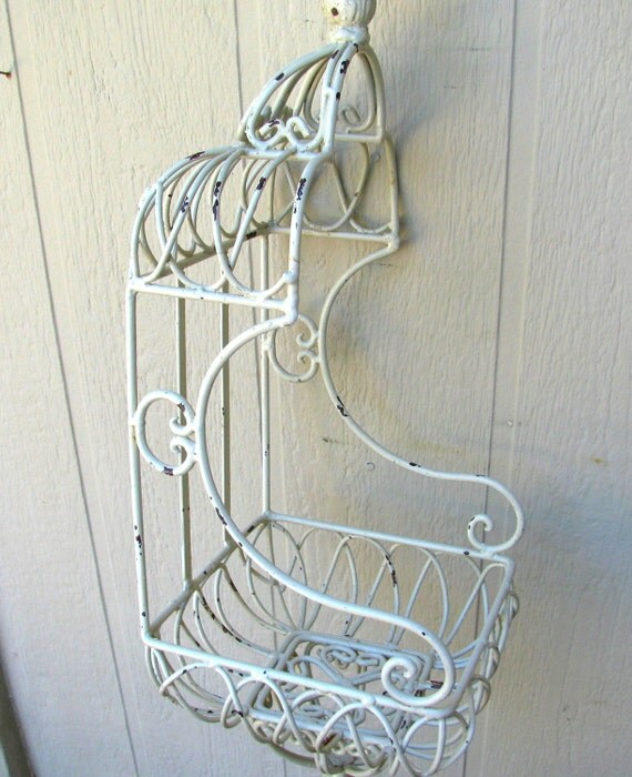 White Victorian Style Hanging Plant Holder