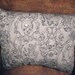 RESERVED 4 Tricia Halloween Toile Pillow Skull Silver Button Grey Gothic 22" x 16" x 7" BIG