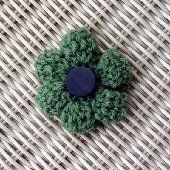 Flower Crocheted Button Center Bling