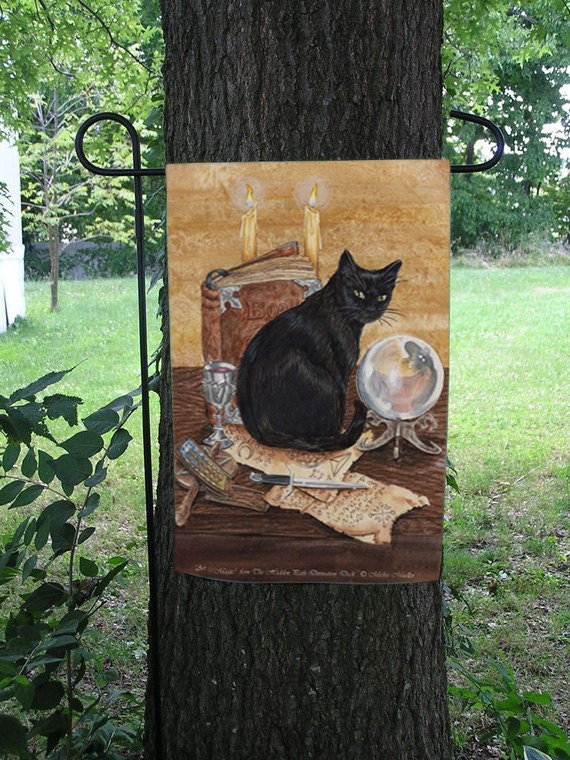 Art of Magic Black Cat Garden Flag