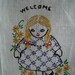 Vintage Embroidered Linen Welcome Towel
