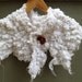 Whimsical white wedding Collar. Gathered white Wrap. Woodland Wedding wrap. White scarflette