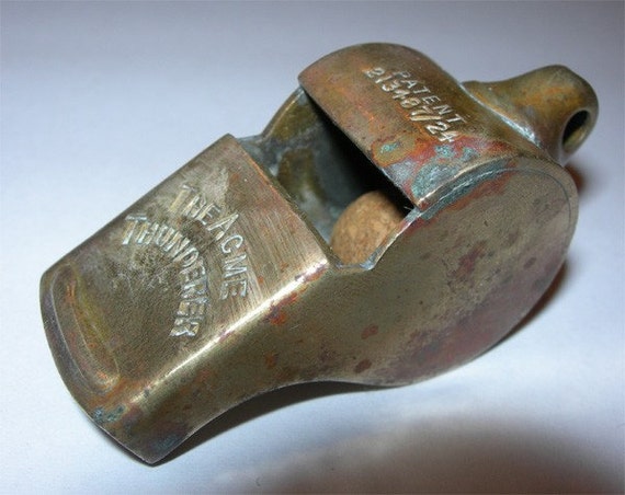 Antique Heavy Whistle Acme Thunderer from England by hatstoflats