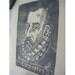 Artist Signed Woodblock Print of Don Quixote - Cervantes by Kent Kobert