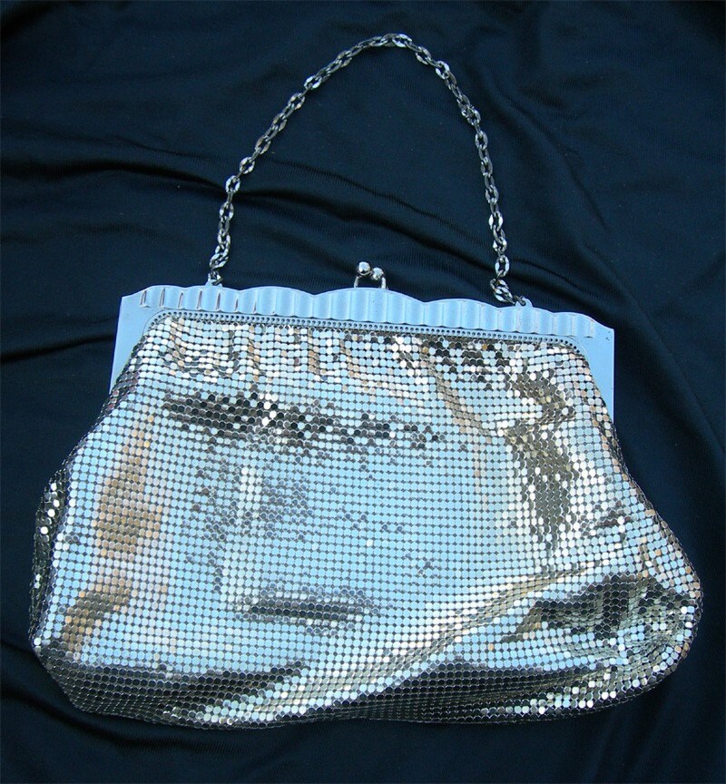 whiting and davis silver mesh bag