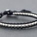 Leather Silver Beaded Bracelet