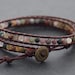 Fancy Jasper Light Brown Leather Wrap Bracelet
