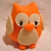 Fall CHUBBY OWL - Pumpkin ORANGE - Polymer Clay Animal - Limited Edition Figure 4