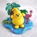 TROPICAL PARKER - Polymer Clay Character with Palm Tree & Pink Flamingo - Limited Edition