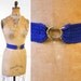 Vintage 1960s BLUE VIOLET Decorative Elastic Belt