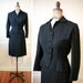Vintage 1940s GOVERNESS Black Wool Blazer and Skirt Set m/l