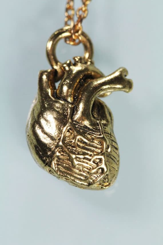 Little Gold Anatomical Heart Necklace 18k gold-plated
