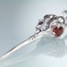 Hummingbird Skull Necklace in Sterling red garnet eyes on silver chain Bird Skull Jewelry Made in NYC by Blue Bayer Design