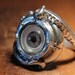 Evil Eye Sterling Tentacle Ring, Blue Human Eye, (made in NYC) sizes 4-11