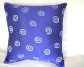 Throw Pillow - Indigo Circles Print  16 Inches by 16 Inches - GreeneStitches