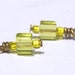 Lime Green Cube Handmade Wirewrapped Beaded Dangle Drop for Your Own Designs Charms Jewelry Components