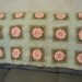 Vintage Crochet Granny Square Afghan, 1980's, with Peach flowered centers, OOAK design