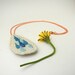 blue raindrops embroidered necklace