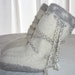 Felted Wool White and Tan Tribal Mukluks Booties with Braids Child size 6 18 to 24 Months