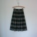 Plaid Pleated Skirt // Vintage 70s Collegiate Skirt // Green Navy Kilt // Small // Medium